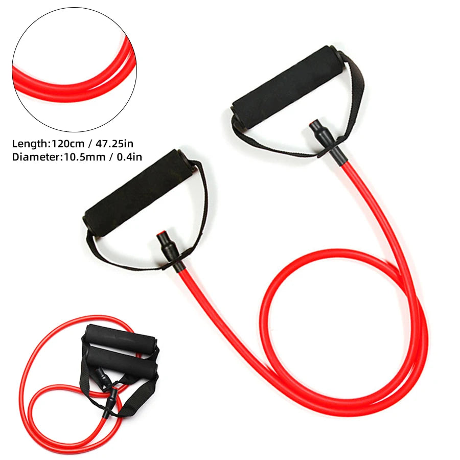5 Levels Pull Rope Fitness Elastic Bands Resistance Bands with Handles Training Exercise Tube Band  Workouts Strength Equipment